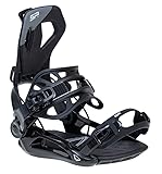 BEXTREME Automatische Snowboard Bindung SP Private Black Größe L Fuß 42-44 EU 8-10 US für Herren und Damen Snow Auto Typ Flow Farbe Schwarz für Freestyle und Freeride