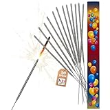 h2i Wunderkerzen | 50 Stück | 28 cm | Brenndauer ca. 60 Sek | Geburtstagskerzen Sprühkerze Spritzkerze Sternenspritzer und Funkenzauber für Party Hochzeit Silvester Geburtstag | Kat F1