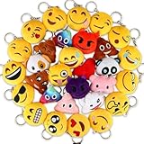 Yimuzche 18 Stück Schlüsselanhänger aus Plüsch, niedlich, Emoticon, Smileys, Schlüsselanhänger, für Dekoration, Geschenk, Party, Abend, Geburtstag, Ostern