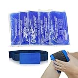 SURGICALMED - Kalt Warm Kompressen, 5 Stück (26 x 15 cm) - Kühlkissen - Kühlpads für Verletzungen - Inklusive Stoffhülle mit Kompressionsband - Mikrowellengeeignet - Ideal zur Schmerzlinderung