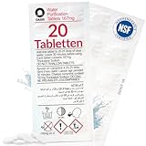 Wicked Chili 20x Chlortabletten geeignet für Waterrower Rudergerät, Water Rower, Oasis Chlor Tabletten, Wasseraufbereitung gegen Algen (1 Jahresbedarf, pro Reinigungstablette 25L Trinkwasser)