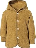 Engel Baby Jacke mit Kapuze Wollfleece, Safran Melange, 86/92