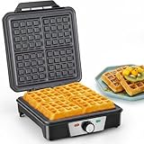 Romon Waffeleisen, Mini Waffeleisen Klein Belgische Waffle Pancake Maker Miniwaffeleisen Maschine Klassische für 4 Waffeln, 1200W Schnelle Stabile Wärme für Kindergeburtstage Familienfeiern, Schwarz