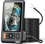 Triple Lens Endoskopkamera mit 15m langem halbstarrem Kabel, DEPSTECH Endoskopkamera mit licht, 5-Zoll-IPS-Bildschirm, 1080P Industrie Endoskop Kanalkamera für Abflussrohre