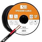 OSD Lautsprecherkabel, 12 AWG/Gauge, 2 Leiter, 30 m, UL-Liste in der Wand, direkt eingestuft, CL2/CL3, sauerstofffreies Kupfer, OFC, robuste Spule, Schwarz