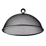 Ailovone 2 Stücke Eisen Fliegenhaube Lebensmittel Abdeckhaube Kuchenhaube Mesh Kuchen Abdeckung Fruchtfliegen Küche Fliegenschutz Für Draußen Camping Partys Picknicks (Schwarz-1PCS)