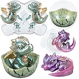 Drachen Silikonformen schlafend und schlüpft im Ei Babydrachen für Epoxidharz Fondant Gips