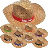 Nashville print factory Strohhut inklusive farbigem Hutband mit Wunschtext Bedruckt