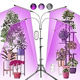 Railee Pflanzenlampe LED Vollspektrum 120 LEDs Grow Lampe Pflanzenleuchte Pflanzenlicht mit Ständer Pflanzen LED Wachstumslampe für Pflanzen mit Zeitschaltuhr 3 Farbmodi 10 Lichtstärken