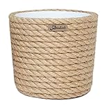 KORAD Pflanzentopf/Übertopf 14 Stil Boho EKO Natural, geflochtene Juteschnur, Graskorb, Jute, Ethno