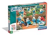 Clementoni Puzzle Smurfs 104 Stücke für Kindern 6-8 Jahre, Cartoon, Geschenk für Kinder, Puzzle für Kinder, Made in Italy, 25037