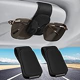 Todoxi Brillenhalter für Auto, 2 STK Magnet Sonnenbrillenhalter Auto Sonnenblende Universal Leder Auto Brillenhalter Sonnenbrillen Halterung für Auto