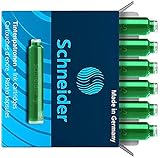 Schneider Tintenpatrone (Standard-Format, universal passend für viele Füllhalter, nicht löschbar) 10 x 6 Stück, grün