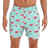 Aisprts Badeshorts Herren Atmungsaktive Schnell Trocknende Badehose mit 3 Taschen Schwimmhose Herren mit Mesh-Futter und Verstellbarem Kordelzug