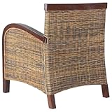 [Produkt: Finlon-Sessel aus handgewebtem Rattan] – exquisiter Korbsessel für den Innen-/Außenbereich – natürlicher Rattanstuhl im handgefertigten Bohemian-Stil-Braun