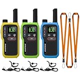 BAOFENG GT-18 Walkie Talkie PMR446 Lizenzfrei Funkgerät für Erwachsene Kinder, Wiederaufladbares Walky Talky 1500mAh Batterie, Dual-PTT, 16 Kanäle, Scan, Taschenlampe für Camping Wandern, 3er Pack