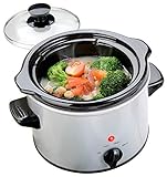 Rosenstein & Söhne Slow Cooker: Elektrischer Schongarer, Keramik-Gartopf, Glasdeckel, 1,4 Liter, 100 W (Elektrischer Kochtopf, Topf, Elektrotopf mit Thermostat)