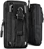 ONEFLOW Survival Case kompatibel mit Samsung Galaxy S24 Ultra – Handy Gürteltasche aus Nylon mit Karabiner, Taktische EDC Tasche mit Gürtel Halterung, Outdoor Handyhülle – Schwarz