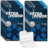 60x Extra Power Gr. 675-10x 6er Blister Hörgerätebatterien PR44 Blau 24600 + Aufbewahrungsbox