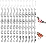 12 Stück Reflektierende Vogelschreck, Reflektierende Windspirale, Vogelabwehr Windspiel, zur Vogelschreck Vogelabwehr und Gartendekoration für Balkon und Garten, Taubenschreck, Taubenabwehr