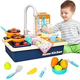 IGUGI SpielspüLe Kinder,KüChenspüLe Spielzeug Set mit Wasserkreislauf,Kinderwaschbecken Spielzeug,Spülbecken Küchenset,Spielzeug Zubehör Küche Rollenspiel für Kinder 3+,Lernspielzeug