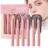Lidschattenstift, Make-up-Set mit Highlighter für Lidschatten, fleckenresistent, für Frauen,