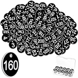 Tenare 1-200 Kunststoff Nummernschilder Nummerierte Gravierte Nummernschilder Bienenstock Etiketten ID Tags mit Loch, ohne Schlüsselringe(Schwarz)