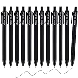 YISAN Gelschreiber Schwarze,12 Pack,Gelstifte 0.7mm,Einziehbarer Kugelschreiber,Smooth Writing for Note Taking,71051