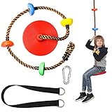 GothicBride Schaukel Kletterseil Drinnen Draußen für Kinder bis 120 kg Kinderschaukel Tellerschaukel mit Plattform Spielplatz Gartenschaukel 2 Meter Lang