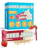 Sven Jack (Energy Cake) Haferriegel Erdbeere 20x 65g I Original Haferflocken Energieriegel I Veganer & Laktosefreier Haferriegel I Langkettige Kohlenhydrate & wenig Zucker I Müsliriegel