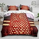 Sommerbettwäsche Gelb Drucken Soft Bettwäsche- Polyester Mikrofaser Mit Reißverschluss, 2 Kissenbezüge 50X114 cm, Breathable Deckenbezug (150X200Cm)