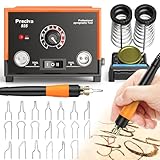 Brandmalstation, Preciva 935 Brandmalerei Set Bastelset Lötstation Lötkolben Set, Dual Brennkolben 250-750 ℃ Holzbrennstation mit 20-teilig Spitzen für Holz, Leder und Kork DIY