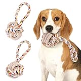 Nobleza Hundespielzeug unzerstörbares 2 Pack, 100% natürliche Baumwolle Seil Hundespielzeug - interaktives Tauziehspielzeug für Welpen - Dog Rope Toy - welpenspielzeug - Hundekauspielzeug - 20 cm