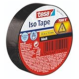 tesa Isolierband - Selbstklebendes Isolierband, hitzebeständig - Zum Isolieren, Reparieren und Bündeln - 1 x 10m - Schwarz