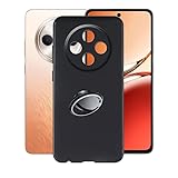 AQGGIIXY Hülle für Oppo Reno12 F 4G (6.67') Hüllen + Handy Ring Halter Handyhülle Stoßkasten Schale Phone Case Black TPU Weich Silikon Cases