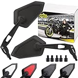 Area1 Universal Motorrad Rückspiegel Paar e-geprüft 2x M10 Rechtsgewinde + Linksgewindeadapter, passend für z.B. Duke, SMC/R Z900 Z750 Z650 Z500 Z125 ER-6N MT07 MT09