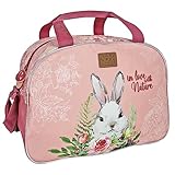 PERLETTI Kinder Sporttasche 3 4 5 6 Jahre mit Bär Kaninchen - Eco Kindergarten Umhängetasche Schwimmtasche für Kleine Jungen Mädchen - Ökologische Reisetasche Kleinkind - 28x41x21 cm (Kaninchen)