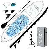 FunWater Aufblasbares Stand Up Paddle Board Surfbrett SUP Komplettes Paddleboard Zubehör Verstellbares Paddel, Pumpe, Reiserucksack, Leine, Erwachsene Paddelboard