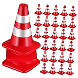 OSOLADY 30Stücke Mini Verkehrskegel für Plastikspielzeug Verkehrskegel Miniatur Verkehrszeichen für Rollenspiele und Sandkastenspiele Kreatives Engineering Zubehör