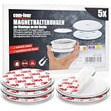 com-four® 5X Magnethalterung für Sicherheitsmelder - Halterung zum Kleben oder Bohren - Befestigung mit extra starken Klebepads für Rauchmelder - magnetische Aufhängung (05 Stück - silberfarben)