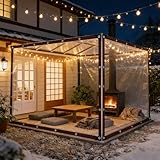 Plane Transparent 100 x 430 cm Uv-Stabil, Wasserfest Und Abwaschbar, Reißfest Allzweckplane für Schutz vor Witterung aus Pe Faltbar mit Seil für Garten Camping & Outdoor, Transparente Farbe