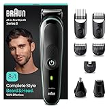 Braun All-In-One Bartpflege Bodygroomer Set, 8-in-1 Barttrimmer / Bartschneider, Nasenhaartrimmer, Trimmer/Haarschneider Herren, Haarschneidemaschine, wasserdicht, 80 Min. kabellose Laufzeit, MGK3441