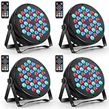 Partylicht, Led Strahler RGB DJ Licht Party Beleuchtungen LED Par Bühnenlicht mit DMX-Schnittstelle und Fernbedienung, 4er Set