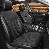 Black Panther 1 Stück Luxus Sitzauflagen Auto mit Rückenlehne Autozubehör Geeignet für Vier Jahreszeiten, Keine Sitzheizung, Keine Wärme (Schwarz)
