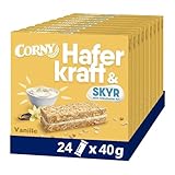 Haferriegel Corny Haferkraft Skyr Vanille, ohne Zuckerzusatz, 24x40g (Verpackung kann variieren)