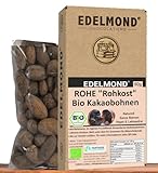 Edelmond Rohkost Bio-Kakaobohnen. Ohne Nuss-Allergene. Mit Cadmium-Analyse. Vegan zum Knabbern, für Müsli und natürlichen Fruchtgenuss (90g)