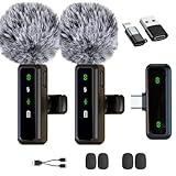 Wireless Lavalier Microphone for Android/iPhone/Computer/Laptop Devices - Noise Reduction Lapel Mini Mic Pro for Recording, Clip on Mic, Omni Lav Mic for Video Recording, Tiktok, Vlog,Youtube