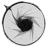 Healvian Hochfester Titanlegierungs Kescherkopf Korrosionsbeständiges Fischernetz 30cm mit Feiner Maschenweite für Boots und Flussangeln Leichtes Outdoor Angelnetz mit Großem