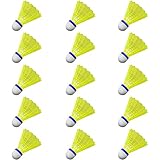 KRYMXAR 15-teilige Federbälle Badminton Set, Hochwertige Badmintonbälle für Indoor und Outdoor, Bälle mit Stabilen Flugeigenschaften, Federball Set für Garten und Sportplatz