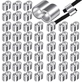 Furuising 50 Stück Seilklemme 6mm Quetschhülsen Pressklemmen Doppelhülsen Klemmhülsen, Würgeklemmen aus Aluminium mit Aufbewahrungsbox für 8mm Gummiseil Expanderseil Planenseil Drahtseil Kabel